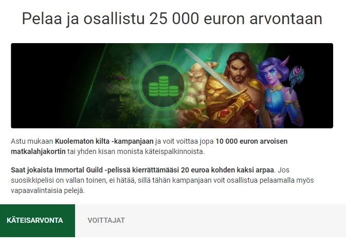 Unibet 10 000 euron arvoinen matkalahjakortti