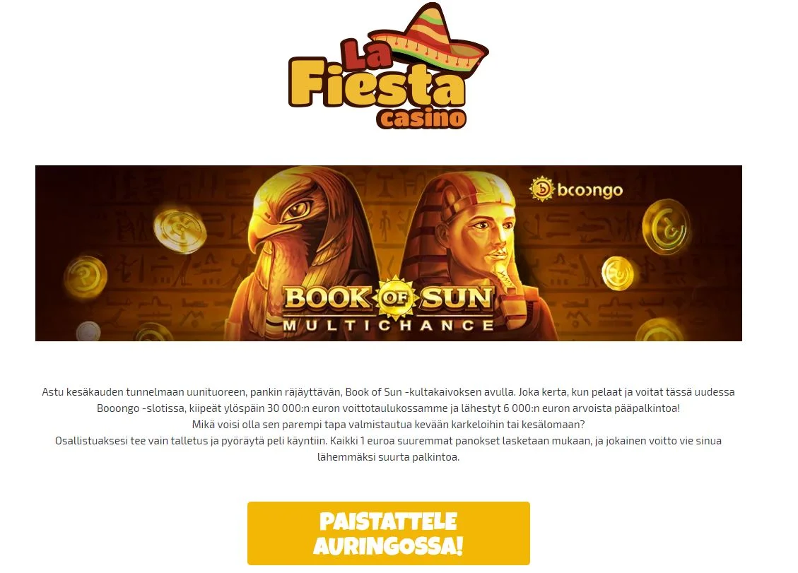 La Fiesta Casino - 30 000 euron voittotaulukko