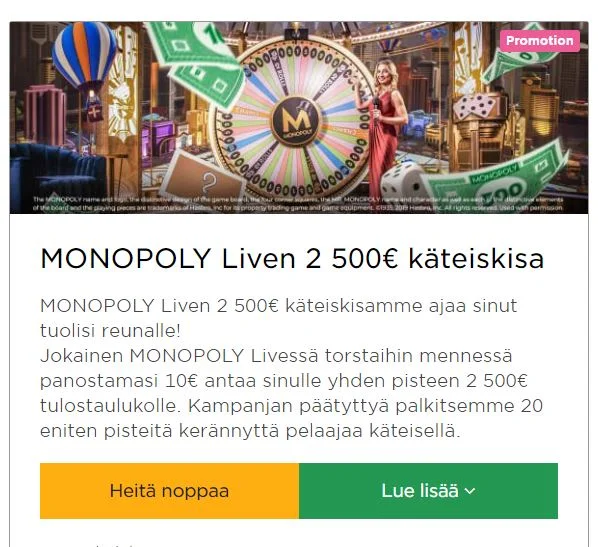 MrGreen ja MONOPOLY LIve